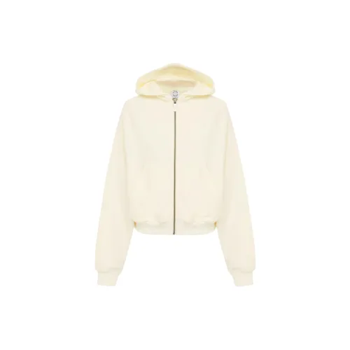 WITH JEAN SS25 Freddie Zip Through Sweatshirt Women's Cream