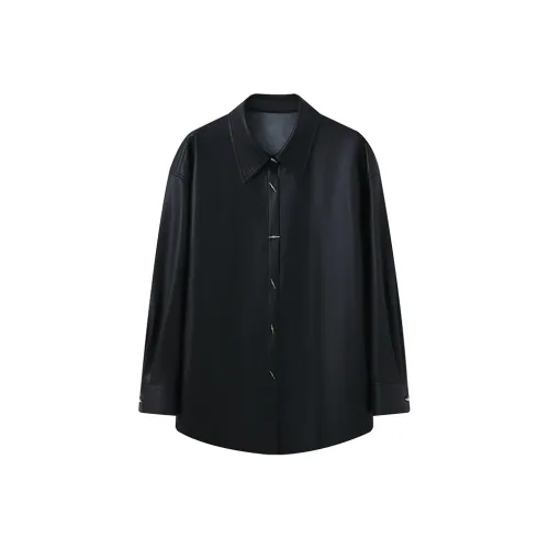 THE SEA LIFE Leather Jacket Women's Black Mage