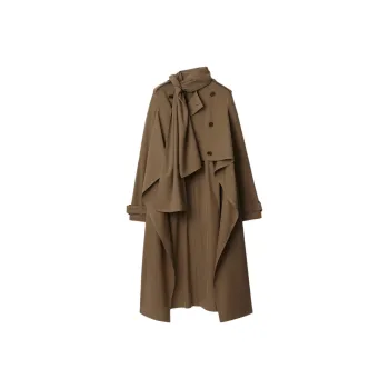 Burberry SS25 Trench Coat Women's White Weasel Color