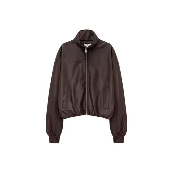 LINCchic Leather Jacket Women's Luxury Streetwear Dark Brown