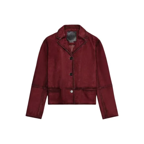 ZARA ZW Series Homme Jacket Women's Burgundy