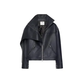 COURREGES Oversized Leather Jacket