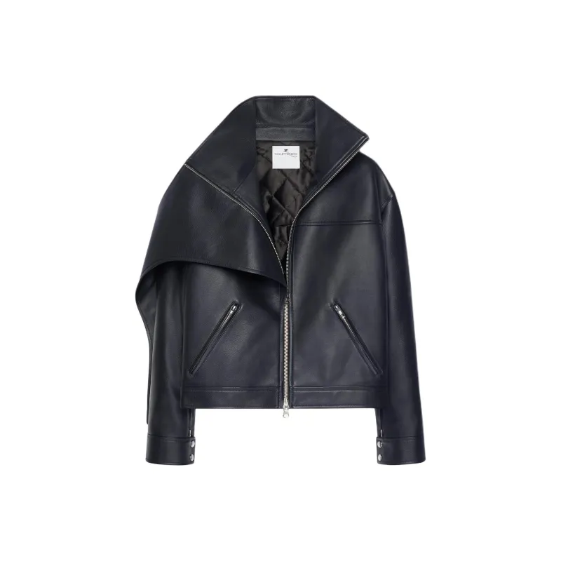COURREGES Oversized Leather Jacket-0