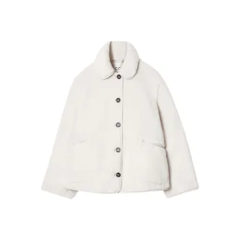 COS Velvet feel Coat Women's Ivory
