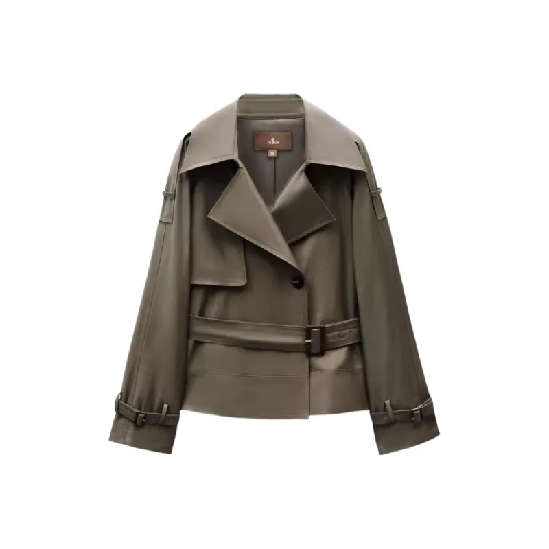 INSUN Trench Coat Women's Olive Green-0
