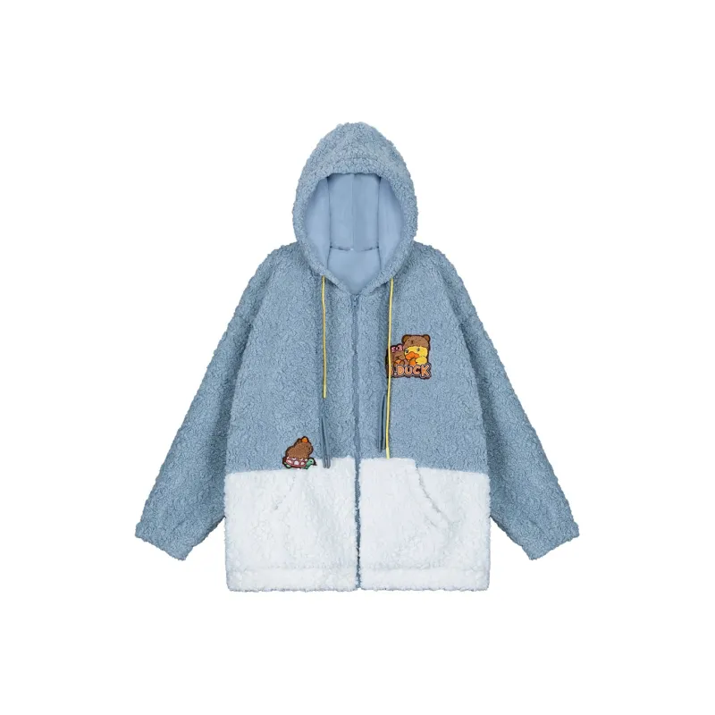 B.Duck Velvet feel Coat Women's Light Blue-0