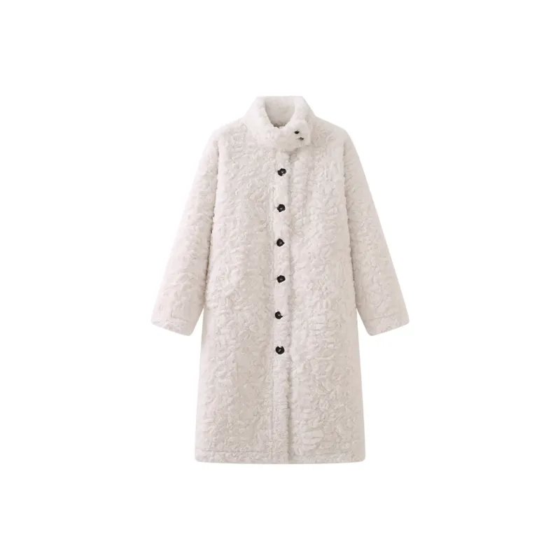 ABCMININ Velvet feel Coat Women's White-0