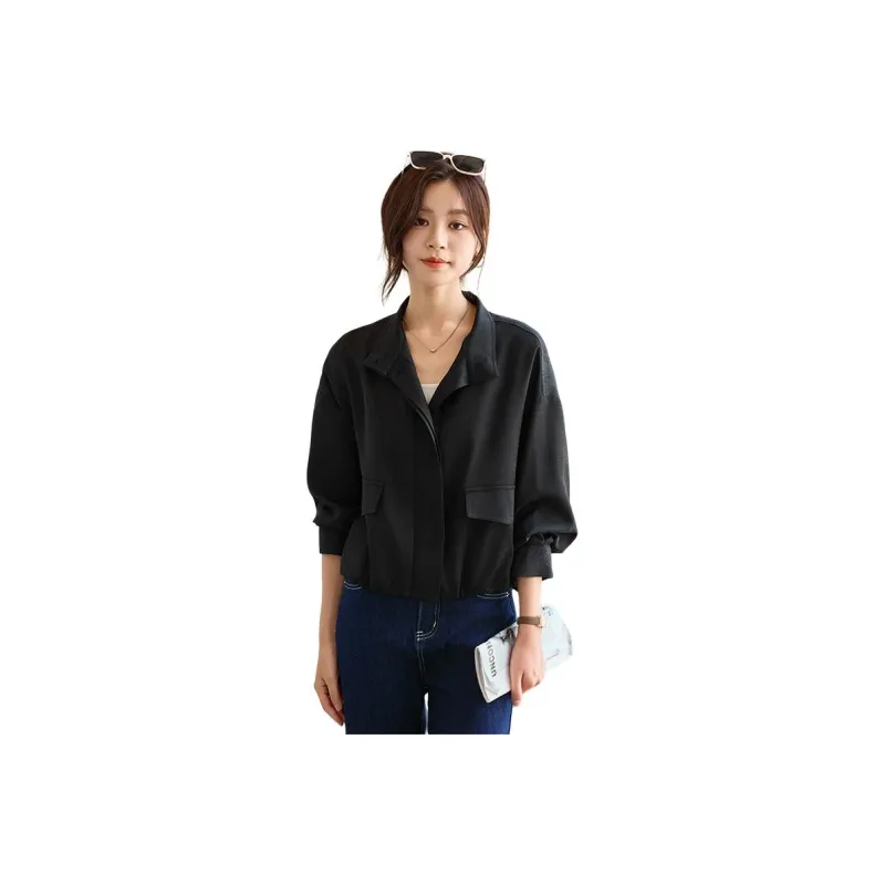 Yi Mengyuan Cropped Trench Coat Women's-7