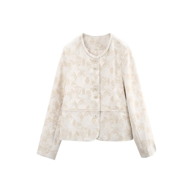 A Paradise For Awakening Cropped Coat Women's Beige Apricot-0