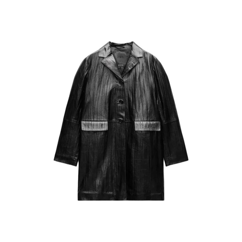 ZARA ZW Series Coat Women's Black-0