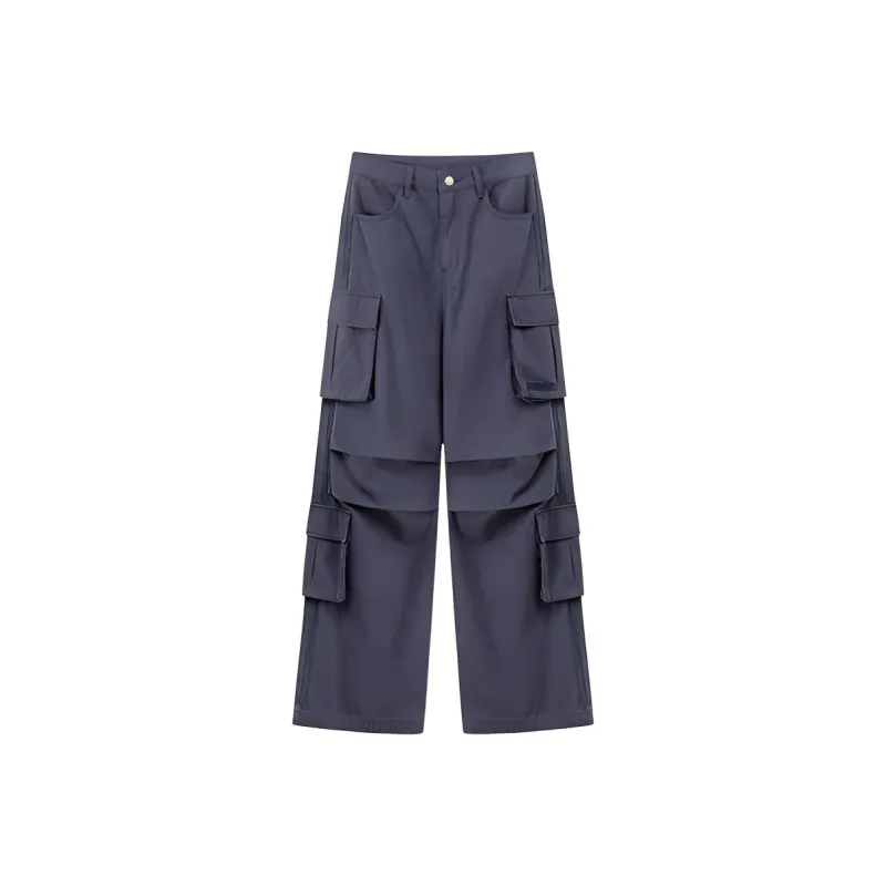 NO ONE ELSE Casual Pants Unisex Navy Blue-0