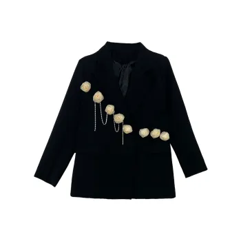 Icicofficial Velvet feel Coat Women's Black