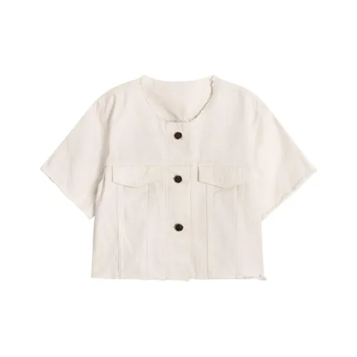 Fragment Denim Jacket Women's Ivory White