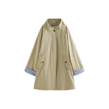 FANSILANEN Petite Mid Length Trench Coat Women's Khaki