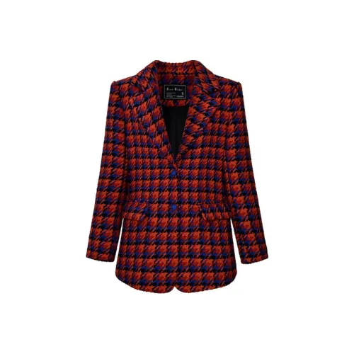 DIFFIE RIEGER Coats Women's Warm Autumn Red
