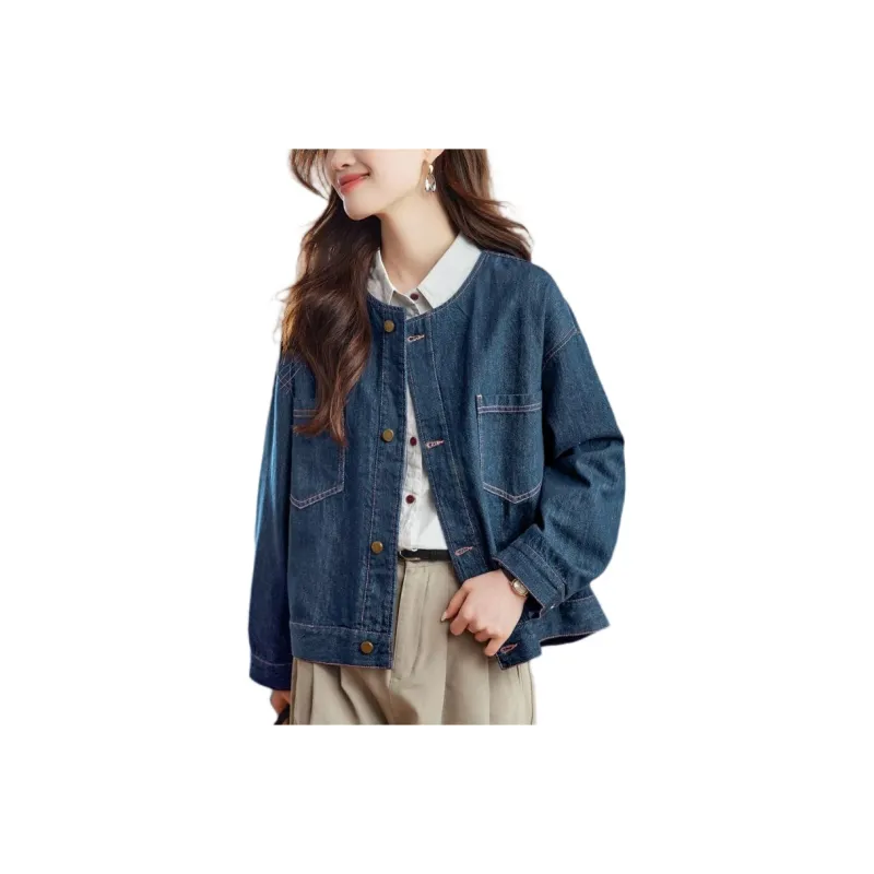 Korean Style Denim Jacket Women's-3
