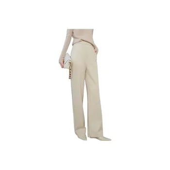 Late White Casual Pants Women's Beige Apricot