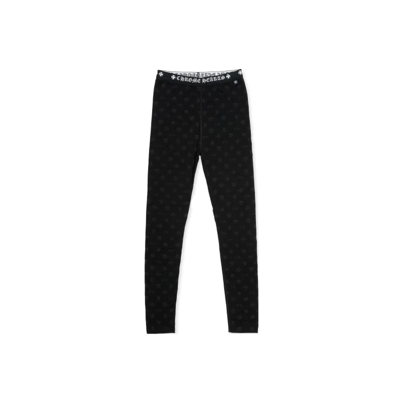 Chrome Hearts Logo Leggings Black/Grey Multilogo-0