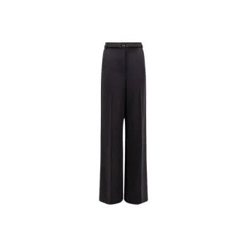 Elisabetta Franchi Satin Banded Crêpe Trousers