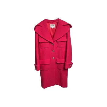 CHANEL 20K Premium Handcrafted Workshop Coat Women's Rose Red