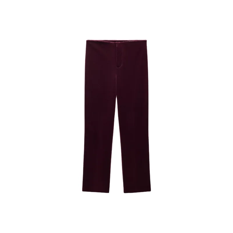 ZARA ZW Series Casual Pants Women's Burgundy-0