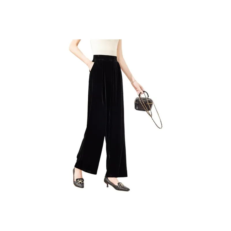 Yi Mengyuan Casual Pants Women's Starry Black-0