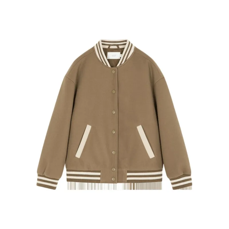 Mo Han Yi Mei Baseball Jacket Women's Khaki-0