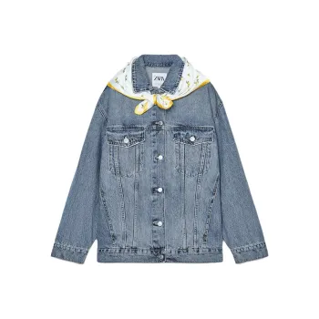 ZARA Trf Denim Jacket Women's Blue/Gray