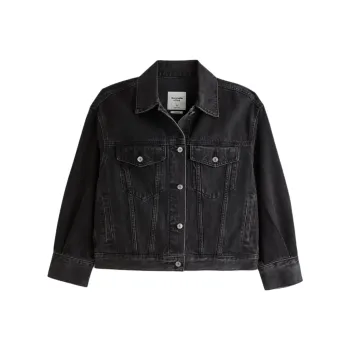 Abercrombie＆Fitch Denim Jacket Women's Black