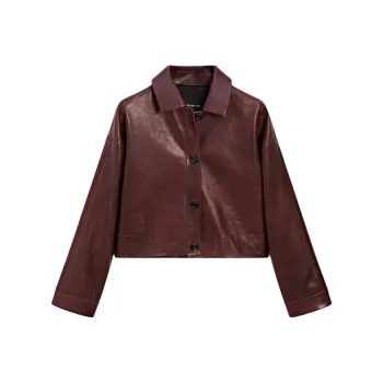 Massimo Dutti Leather Jacket Women's Red