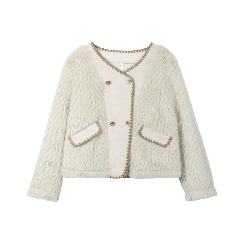 MISHOW Velvet-feel Coat Women's Apricot-0