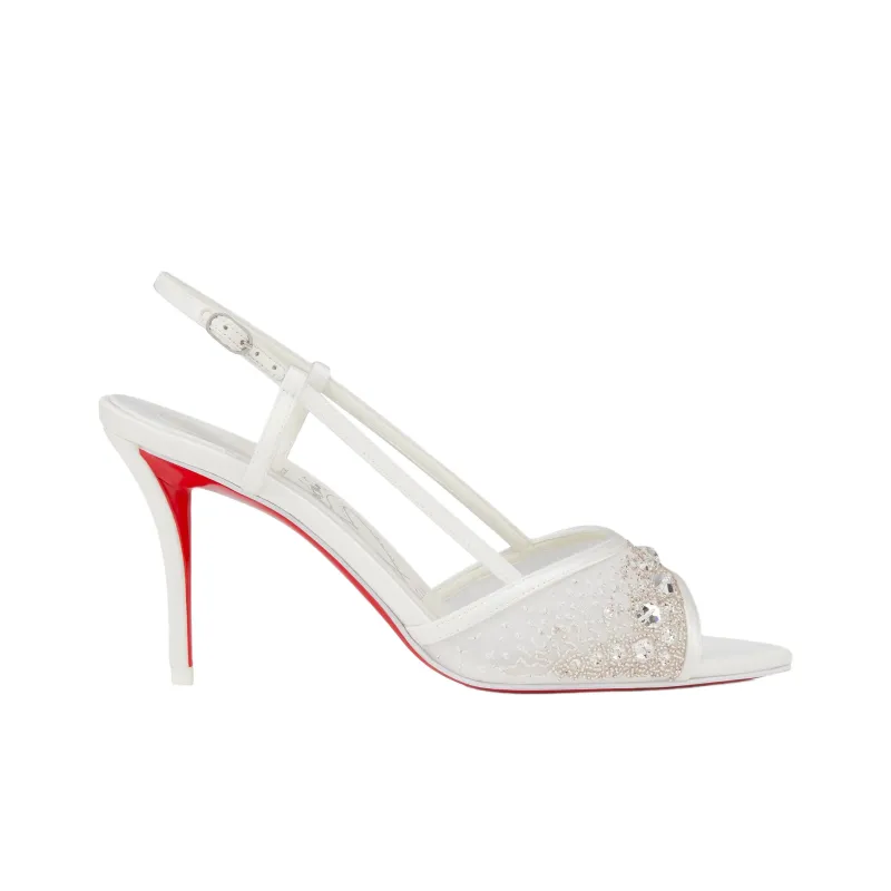 CL LUBOTING Miss Z One Strap Sandals 8cm Women's White-1