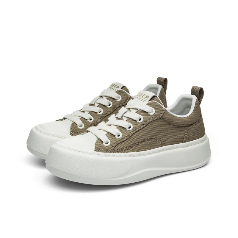 JEEP SPIRIT Canvas Shoes Men Low Top Moon Dust Gray-2