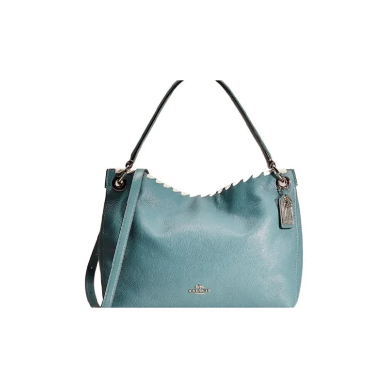 COACH Clarkson Pebbled Leather Shoulder Bag, Crossbody Bag, Handbag Large Size Women's Lake Blue-3