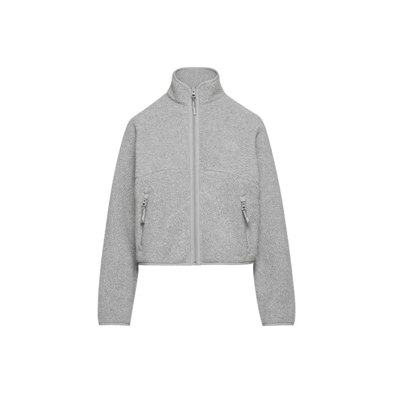 ARITZIA Tna Polartec Thermal Pro Mockneck Zip-up Velvet-feel Coat Women's Heather Athletic Grey/Heather Gray-0