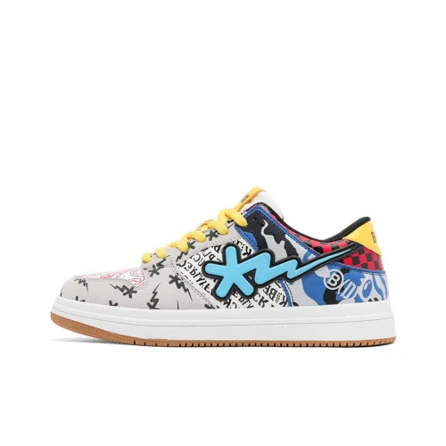 B.Duck Summer Travis images X AJ1 Lightning Collection Skateboard Shoes Unisex Low Top Candy/White Black/Apple Green