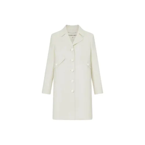 CARVEN Outlet FW23 Coats Women's Milk White