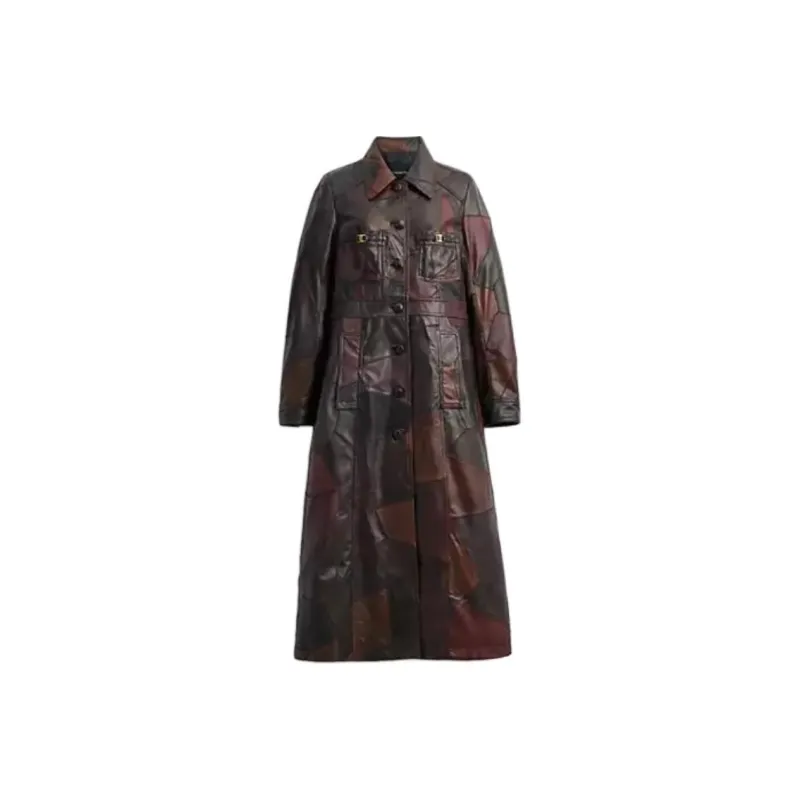 COACH Leather Jacket Women's Brown-0