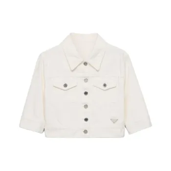 PRADA SS25 Spring Summer Women's Apparel Collection Denim Jacket Women's White