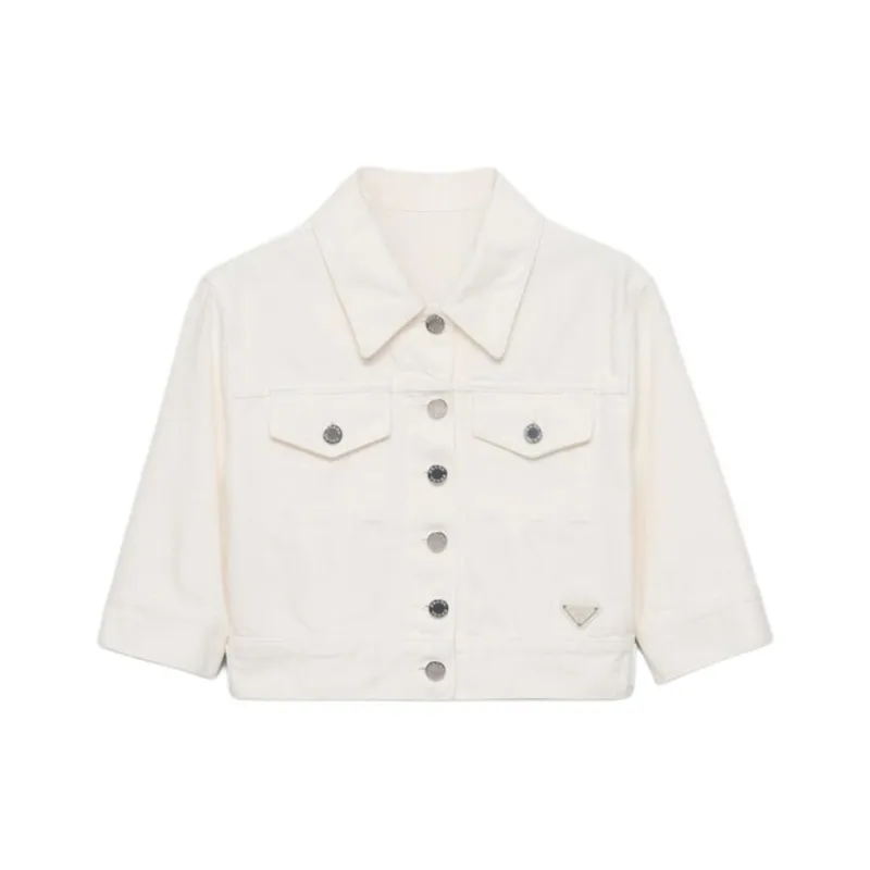 PRADA SS25 Spring Summer Women's Apparel Collection Denim Jacket Women's White-0