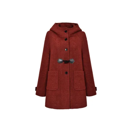 DIFFIE RIEGER Coats Women's Angora Red