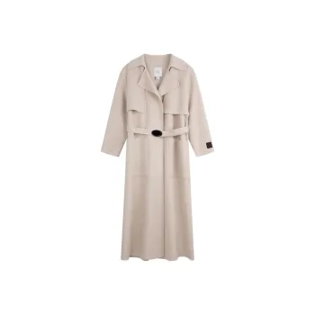 CALVIN KLEIN Spring Festival Red Magenta Coat Women's Beige Apricot