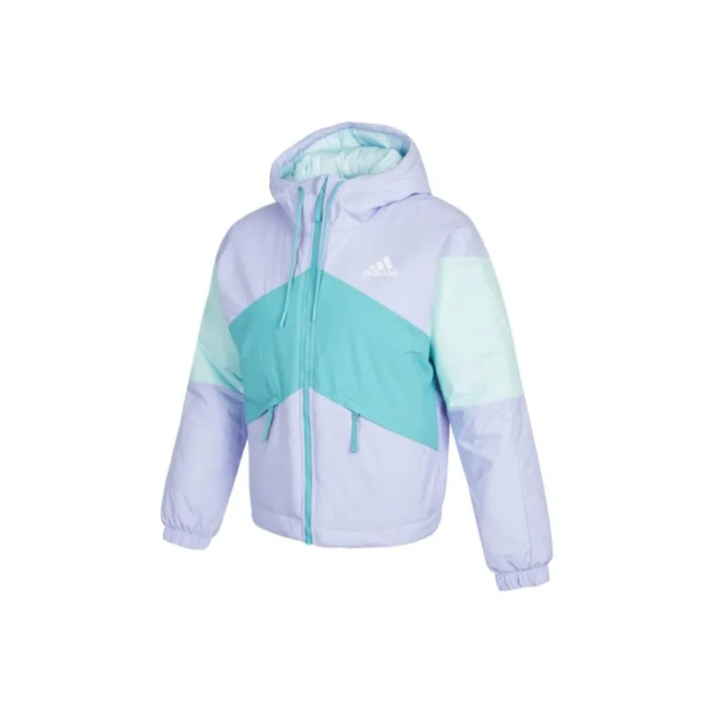 Adidas Puffer Jacket Women's Light Purple/Royal Blue/Mint Green-0