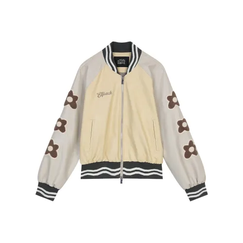 ELF SACK Leather Jacket Women's Beige Yellow