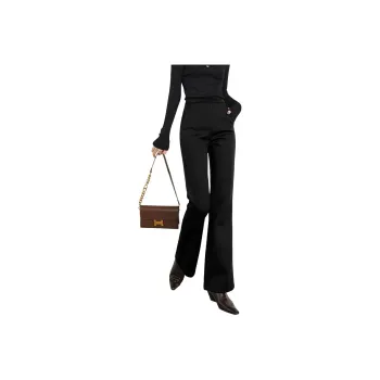 Late White Casual Pants Women's Black