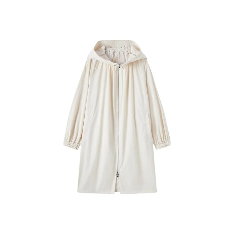 EICHITOO Trench Coat Women's Ecru-0