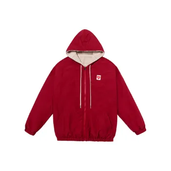 Checkitout Velvet feel Coat Unisex Late Maple Burgundy/Light Camel