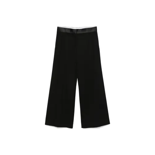 Victoria Beckham Wide Leg Satin Trim Trousers