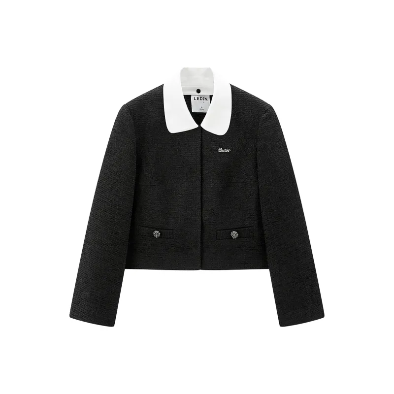 LEDIN Cropped Coat Women's Raven-0