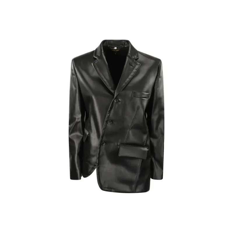 CDG FW24 Leather Jacket Women's Black-0